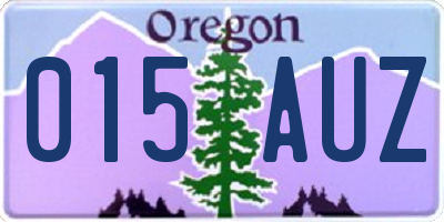 OR license plate 015AUZ