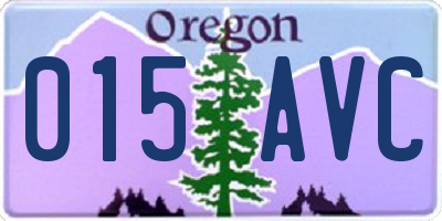 OR license plate 015AVC