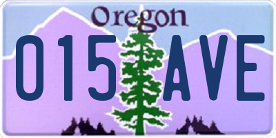 OR license plate 015AVE