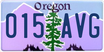 OR license plate 015AVG