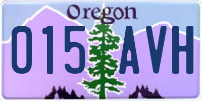 OR license plate 015AVH