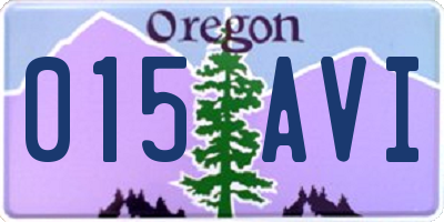 OR license plate 015AVI