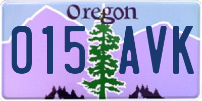 OR license plate 015AVK