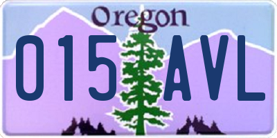OR license plate 015AVL