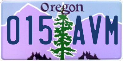 OR license plate 015AVM