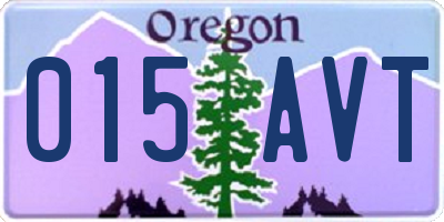 OR license plate 015AVT