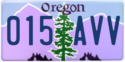OR license plate 015AVV
