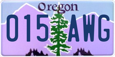 OR license plate 015AWG