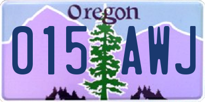 OR license plate 015AWJ