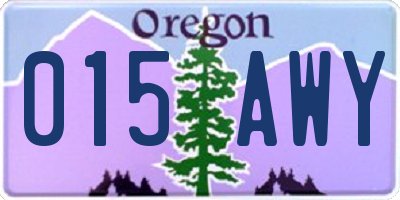 OR license plate 015AWY