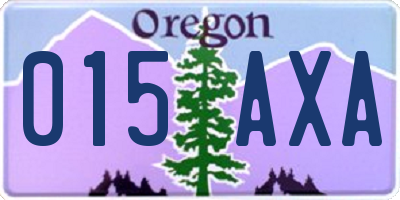 OR license plate 015AXA