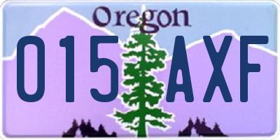 OR license plate 015AXF
