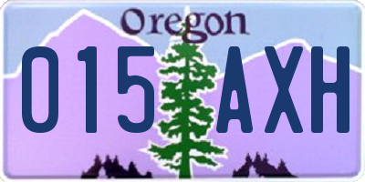 OR license plate 015AXH