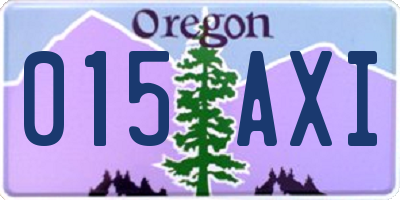 OR license plate 015AXI