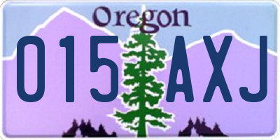 OR license plate 015AXJ
