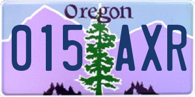 OR license plate 015AXR