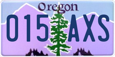 OR license plate 015AXS