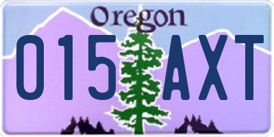 OR license plate 015AXT