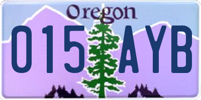 OR license plate 015AYB