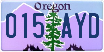 OR license plate 015AYD
