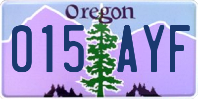 OR license plate 015AYF
