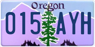 OR license plate 015AYH