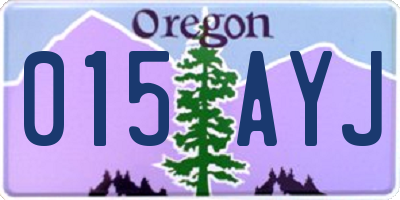 OR license plate 015AYJ