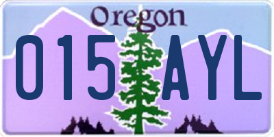 OR license plate 015AYL