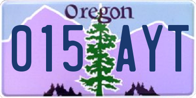 OR license plate 015AYT