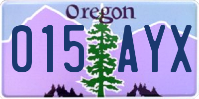 OR license plate 015AYX