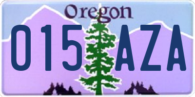 OR license plate 015AZA