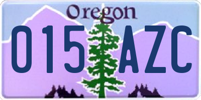 OR license plate 015AZC