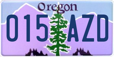 OR license plate 015AZD