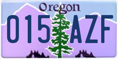 OR license plate 015AZF