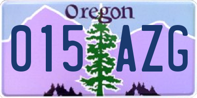 OR license plate 015AZG