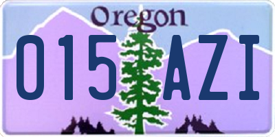 OR license plate 015AZI