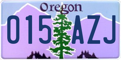 OR license plate 015AZJ