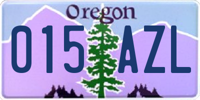 OR license plate 015AZL