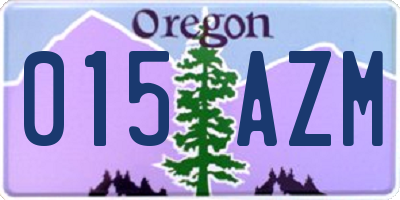 OR license plate 015AZM