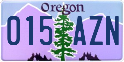 OR license plate 015AZN