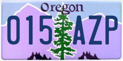 OR license plate 015AZP