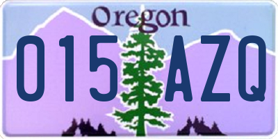OR license plate 015AZQ