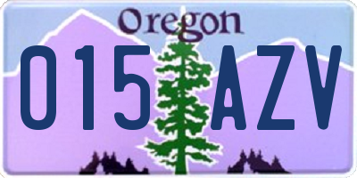 OR license plate 015AZV