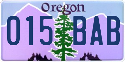 OR license plate 015BAB