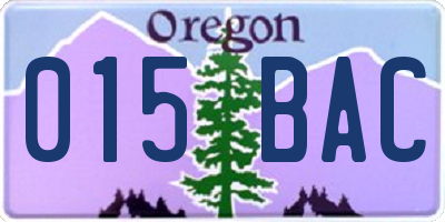 OR license plate 015BAC