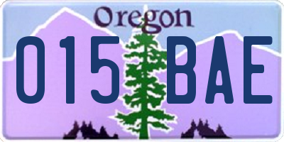 OR license plate 015BAE