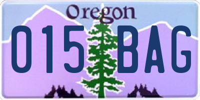 OR license plate 015BAG