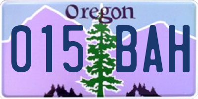 OR license plate 015BAH