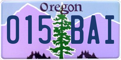 OR license plate 015BAI