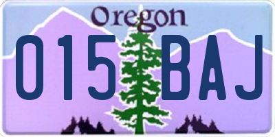 OR license plate 015BAJ